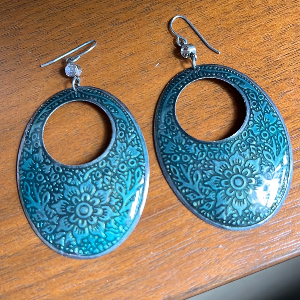 Boho Turquoise Flower Earrings